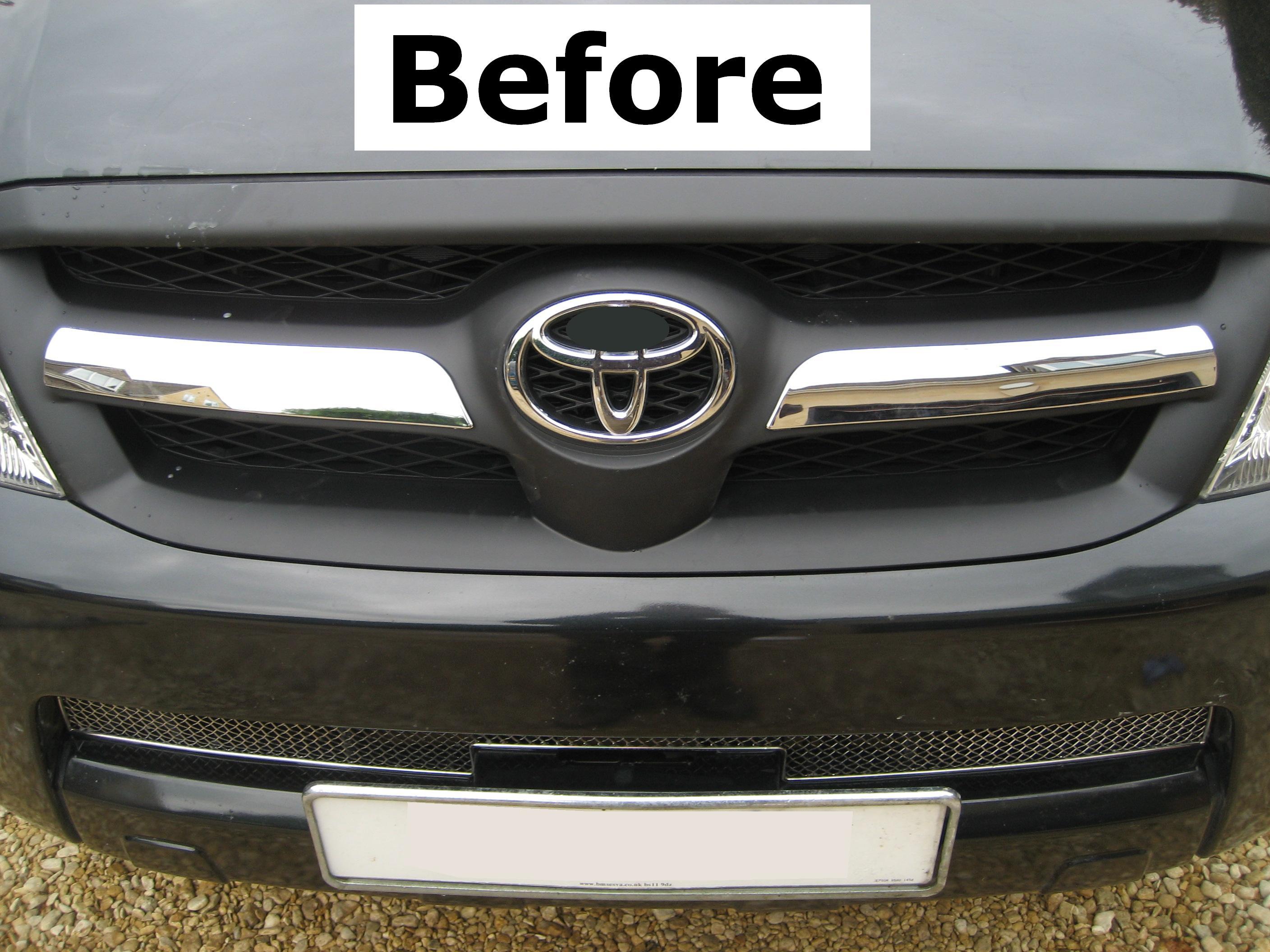 3pc Invincible Chrome mesh grille Toyota Hilux Mk6 Vigo